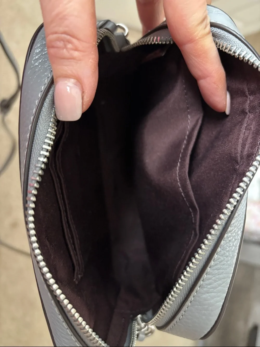 Coach mini camera bag Pebble Leather Crossbody Bag in Gray - Picture 4 of 5